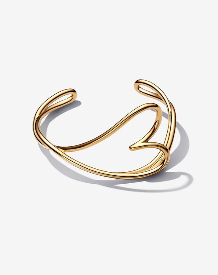 Pulsera rígida con forma de corazón orgánico - vista alternativa